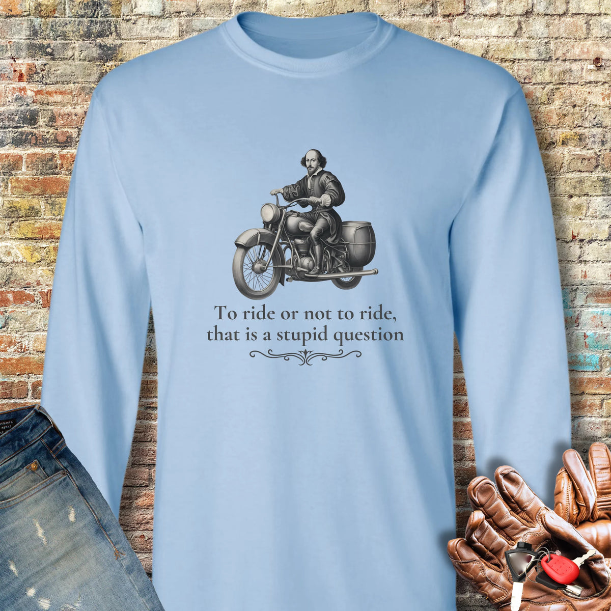 The Bard Long Sleeve T-Shirt - Light Blue
