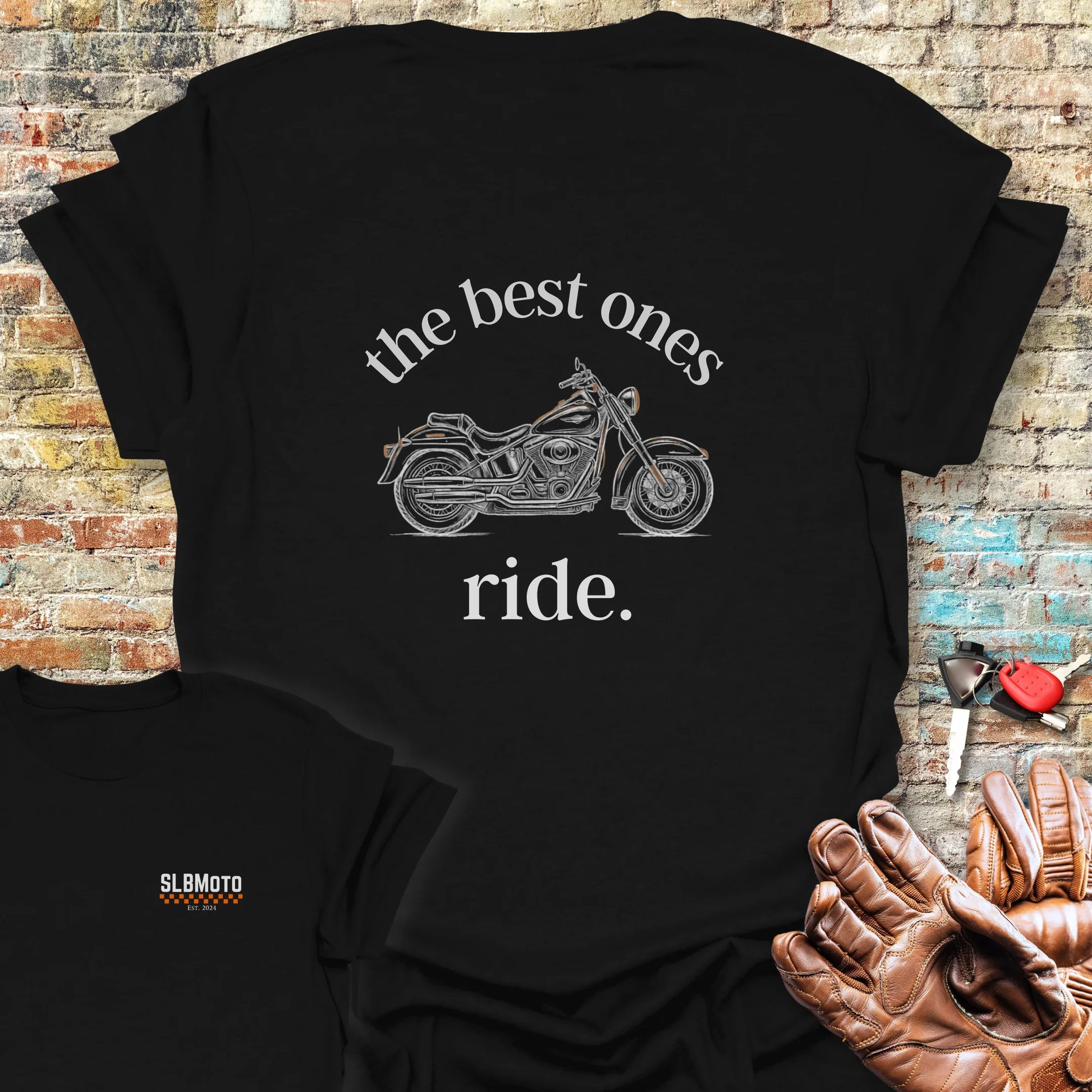 The Best Ones Ride Back Print T-Shirt - Black