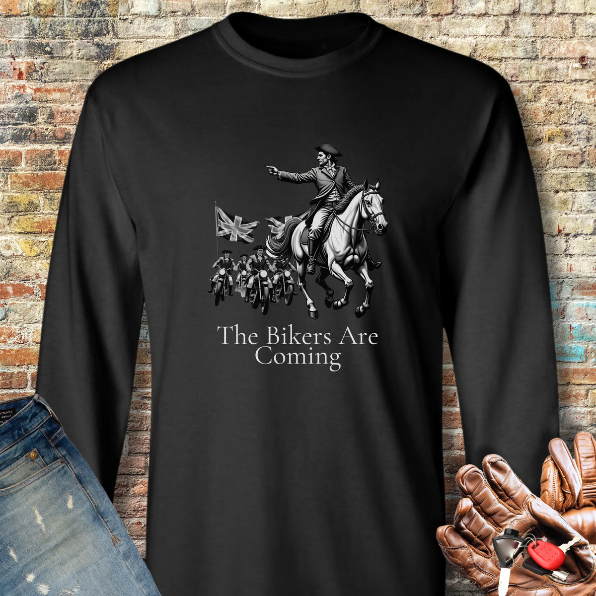 The Bikers Are Coming (Classic) Long Sleeve T-Shirt - Black