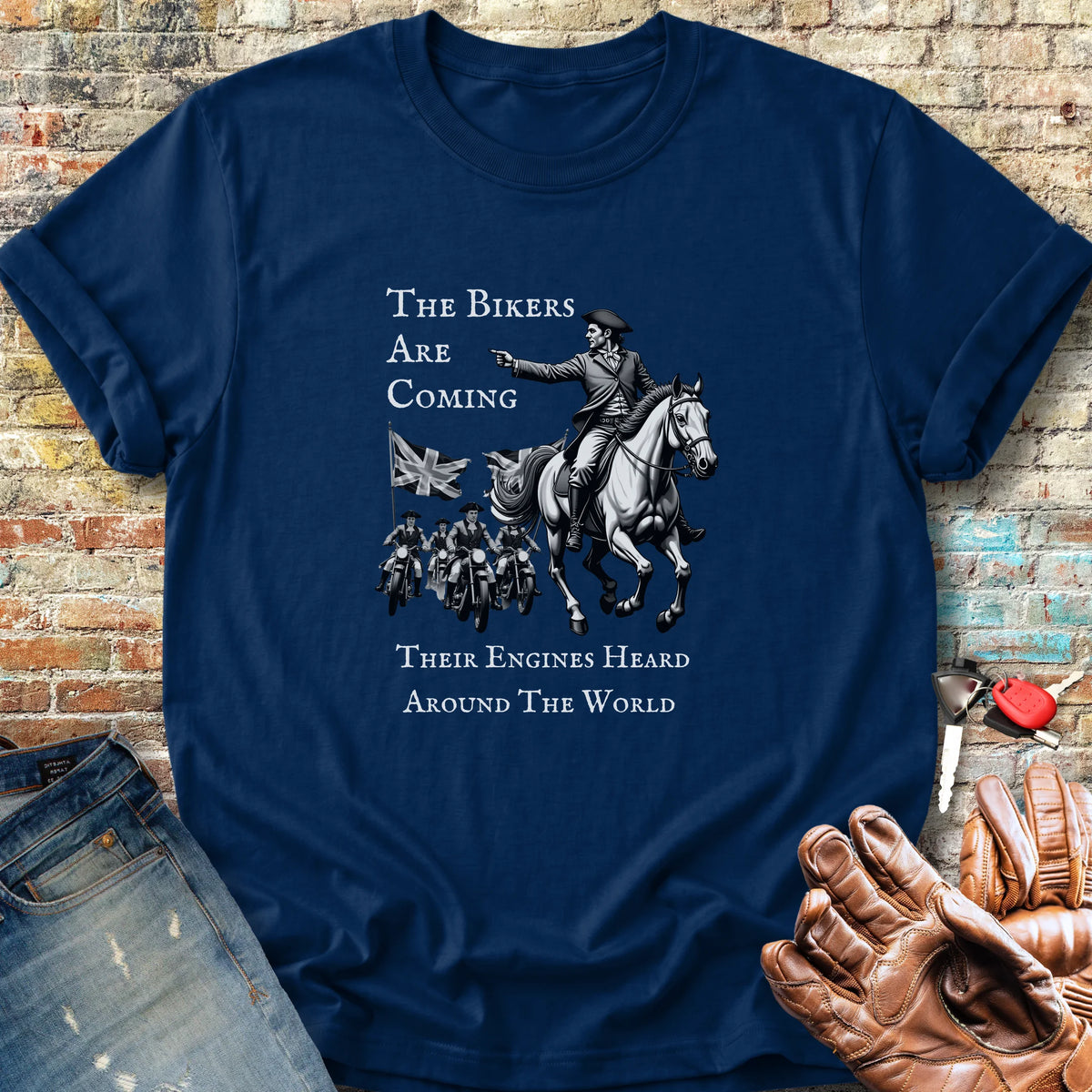 The Bikers Are Coming Classic T-Shirt - Navy