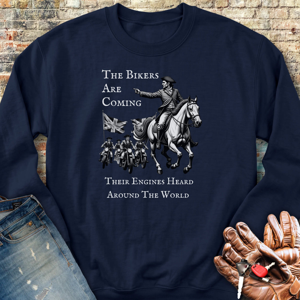 The Bikers Are Coming Sweatshirt - Navy
