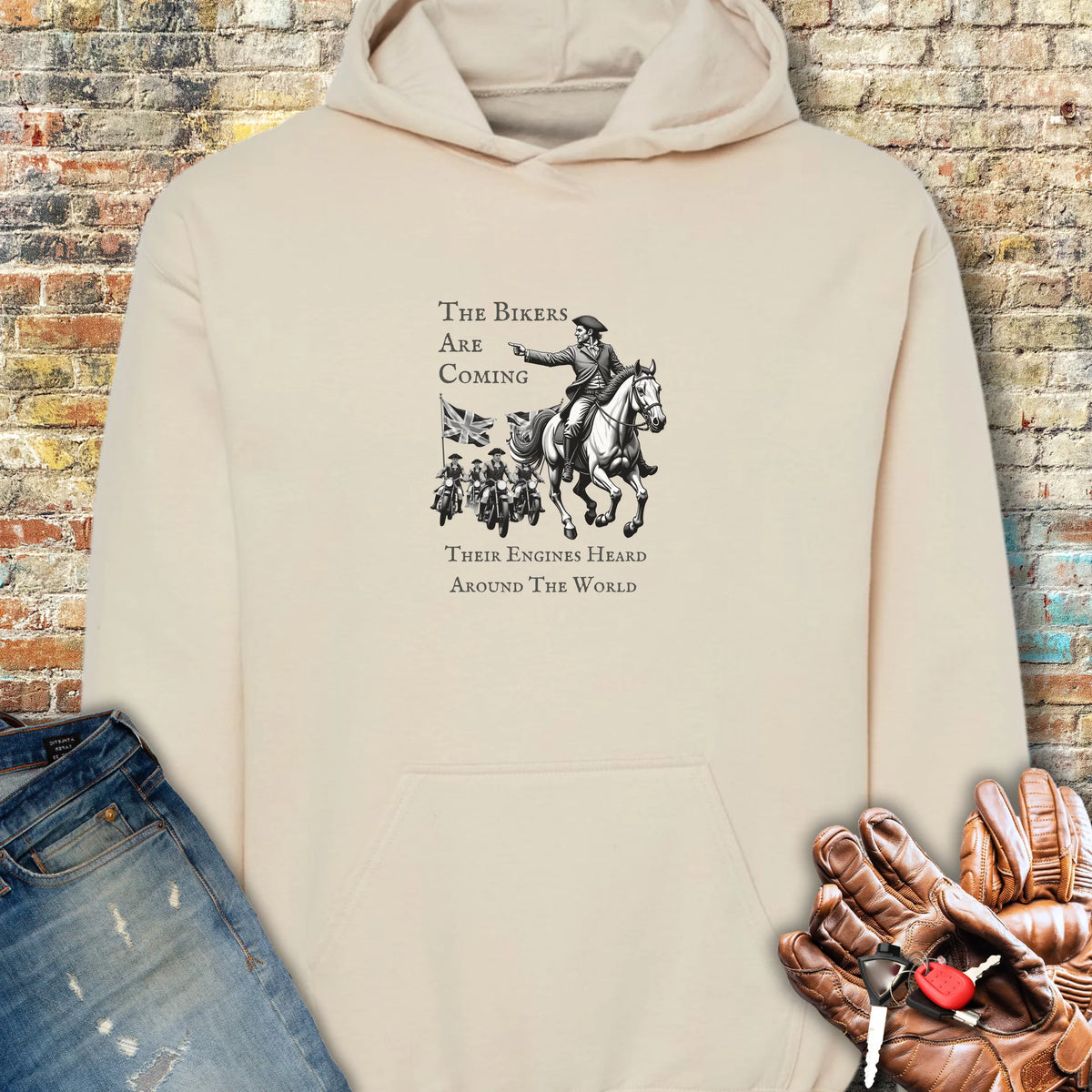 The Bikers Are Coming Hoodie - Sand