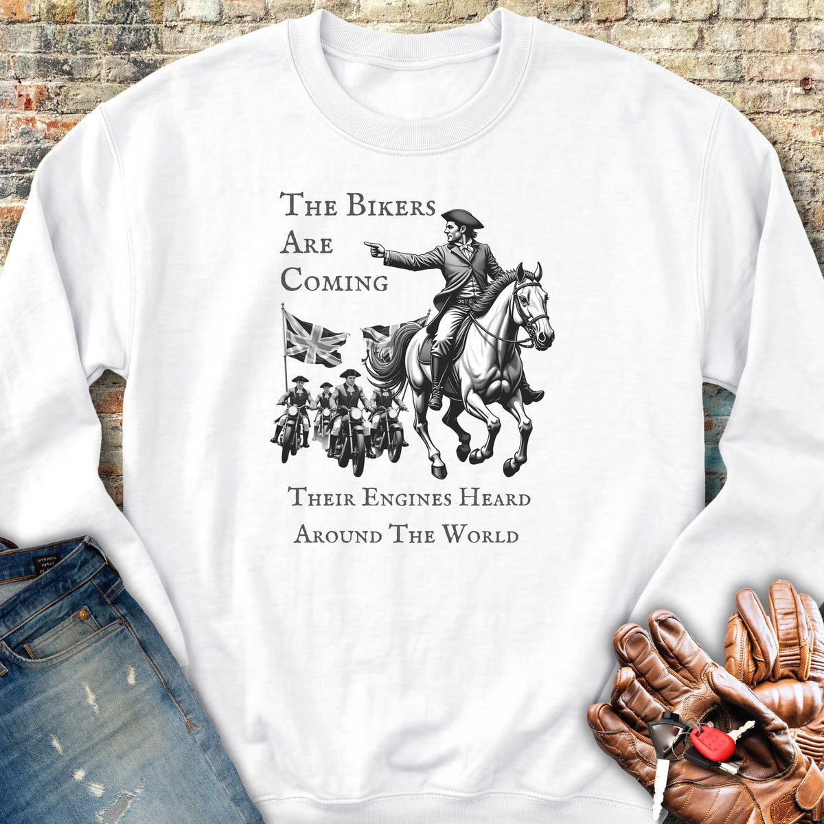 The Bikers Are Coming Sweatshirt - White