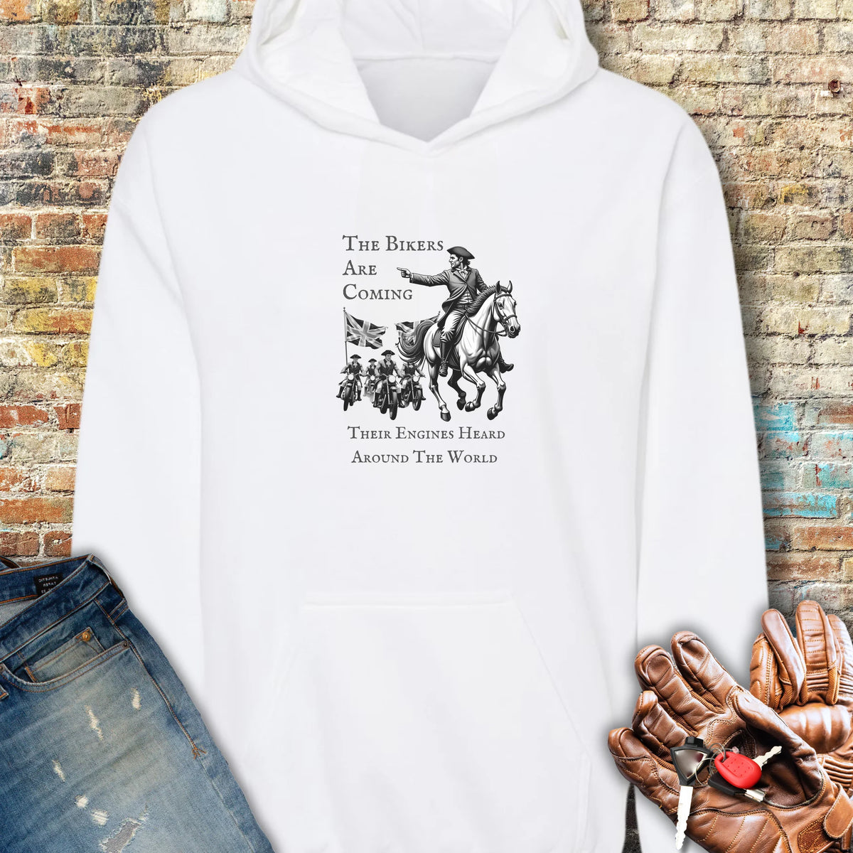 The Bikers Are Coming Hoodie - White