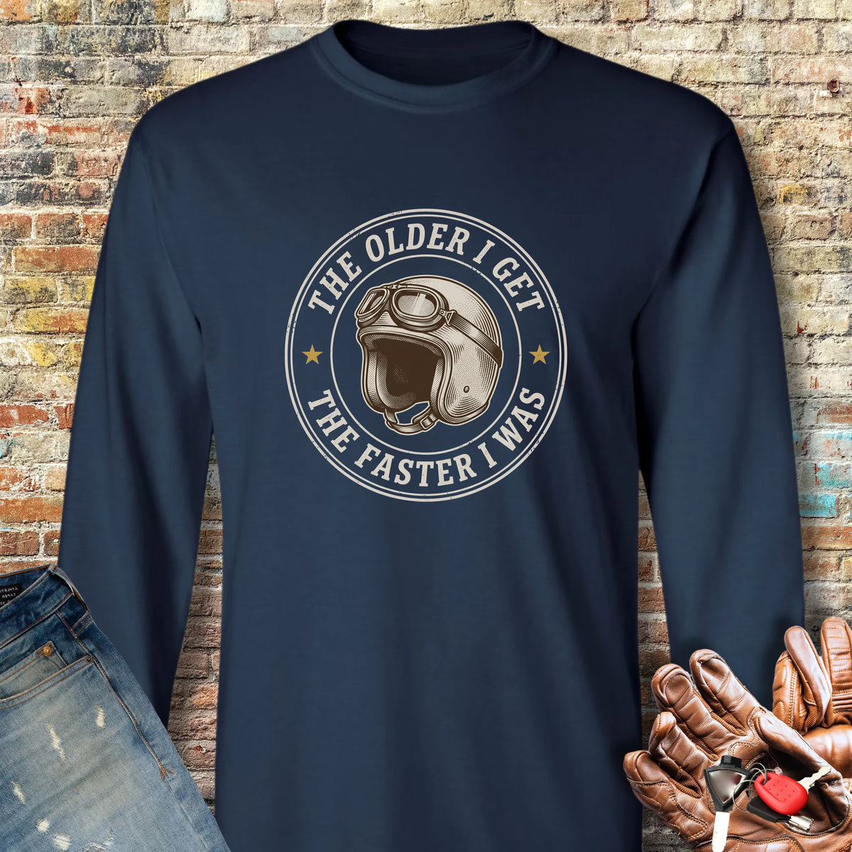 The Faster I Was Long Sleeve T-Shirt - Navy
