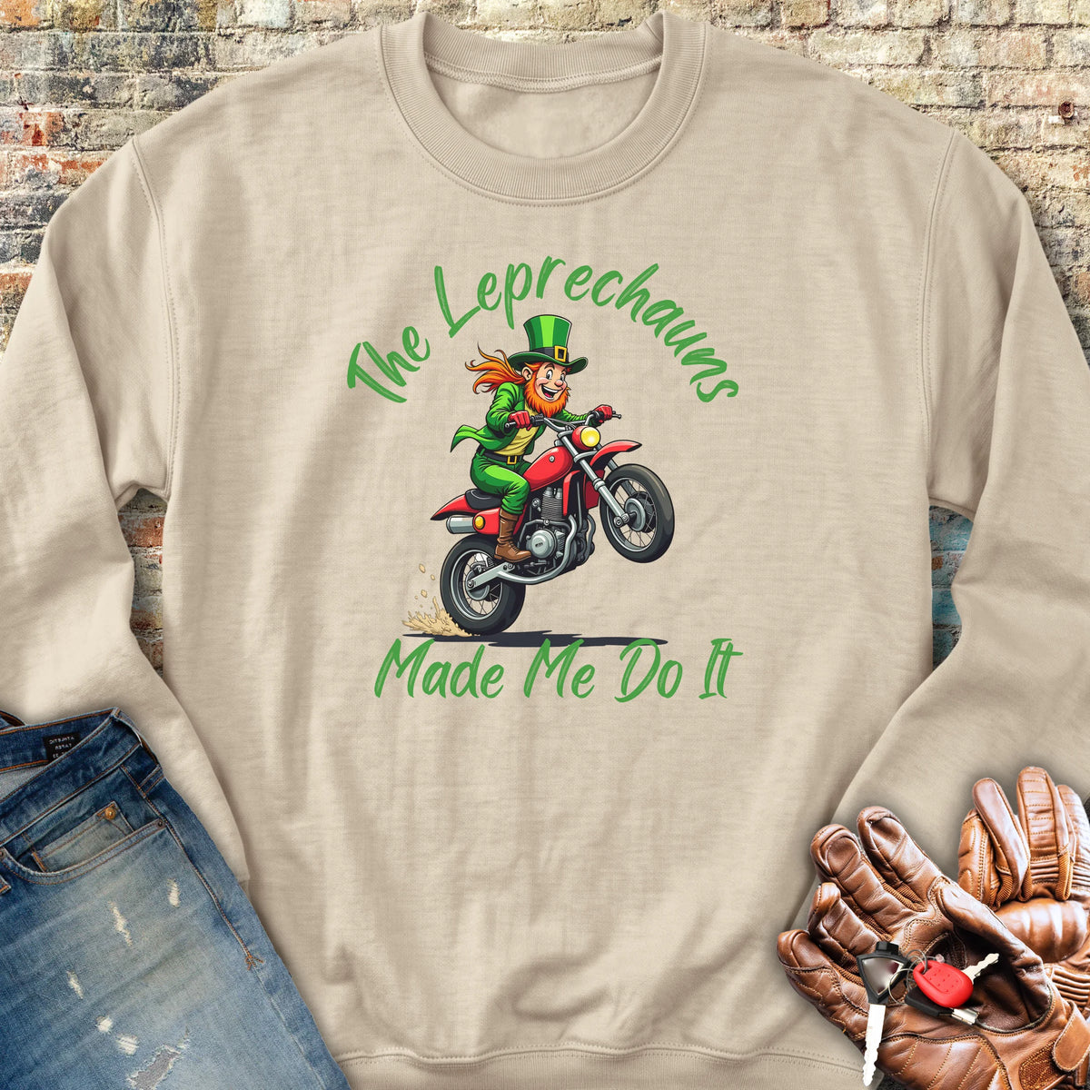 The Leprechauns Made Me Do It Sweatshirt - Sand