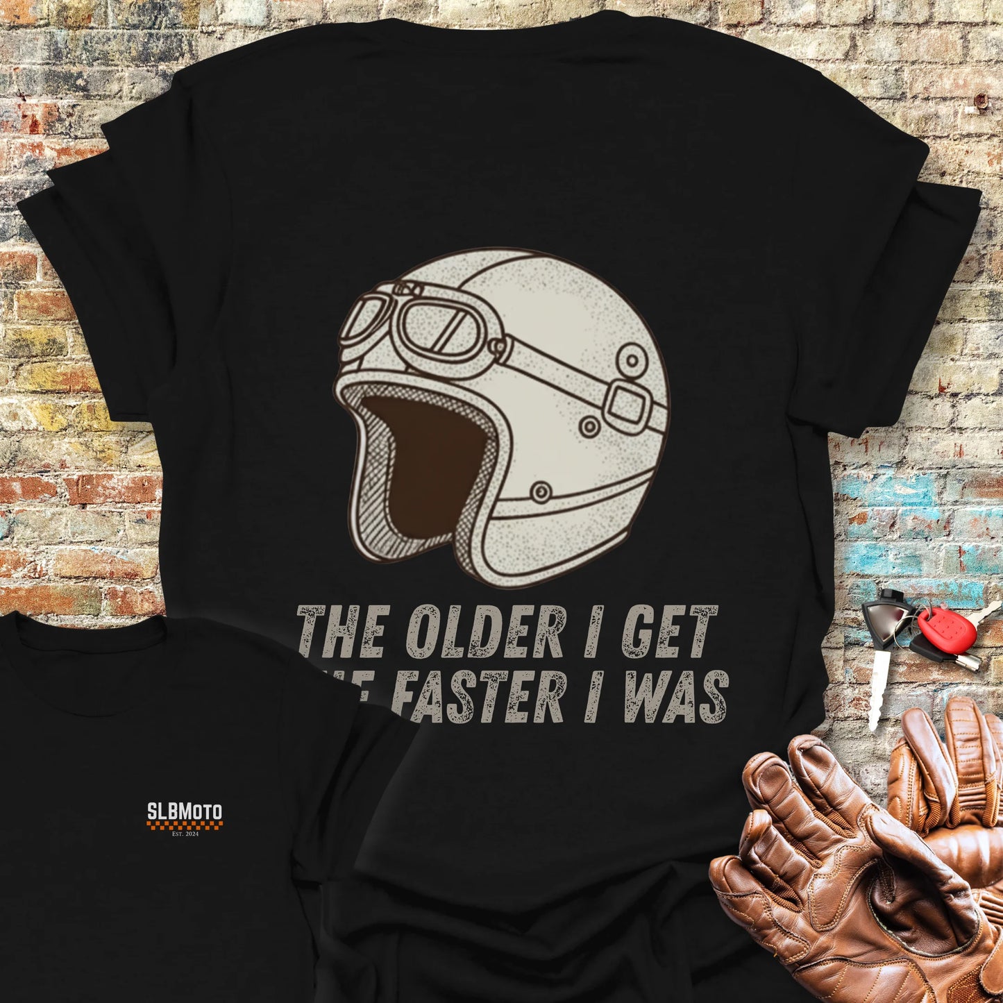 The Older I Get Back Print T-Shirt - Black