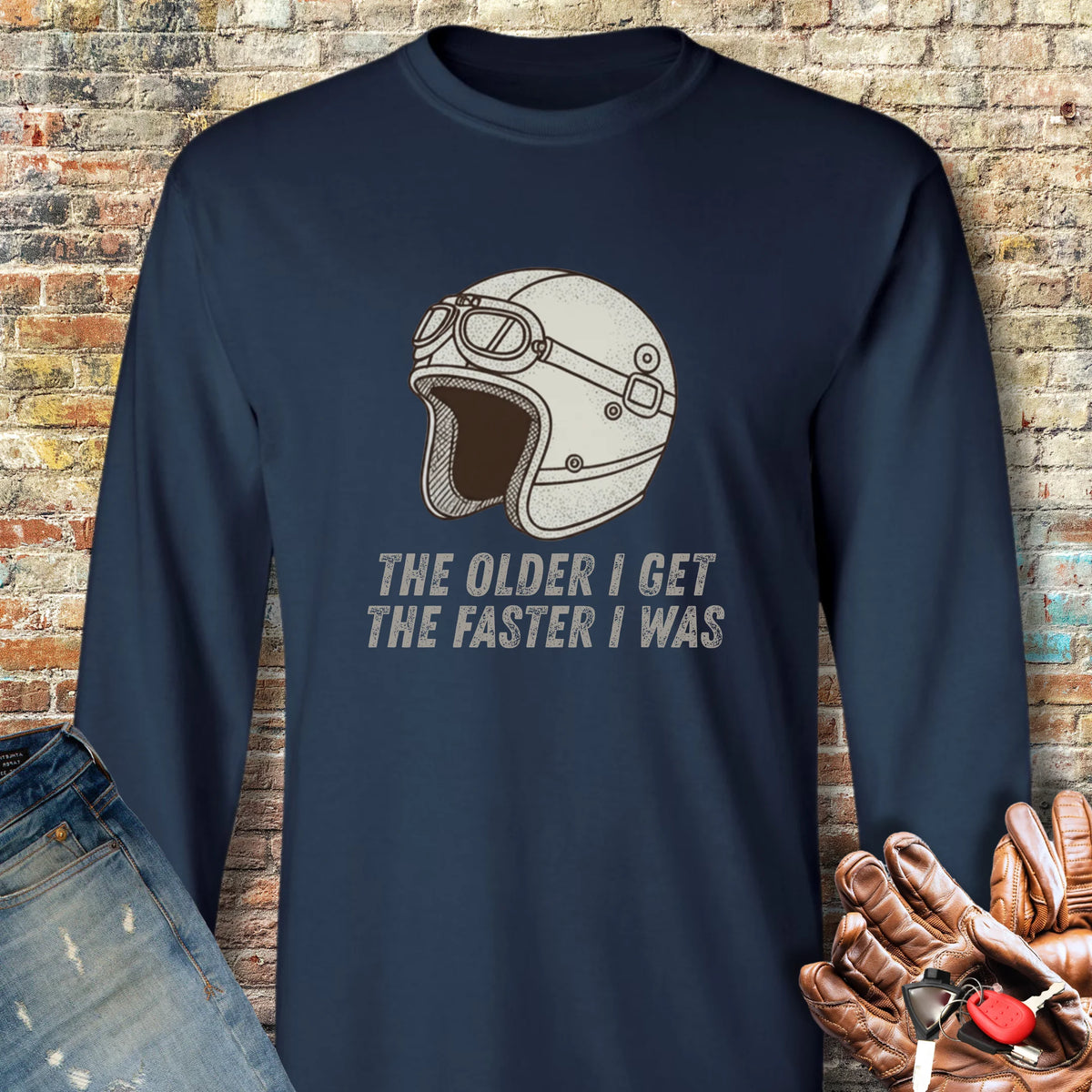 The Older I Get Long Sleeve T-Shirt - Navy