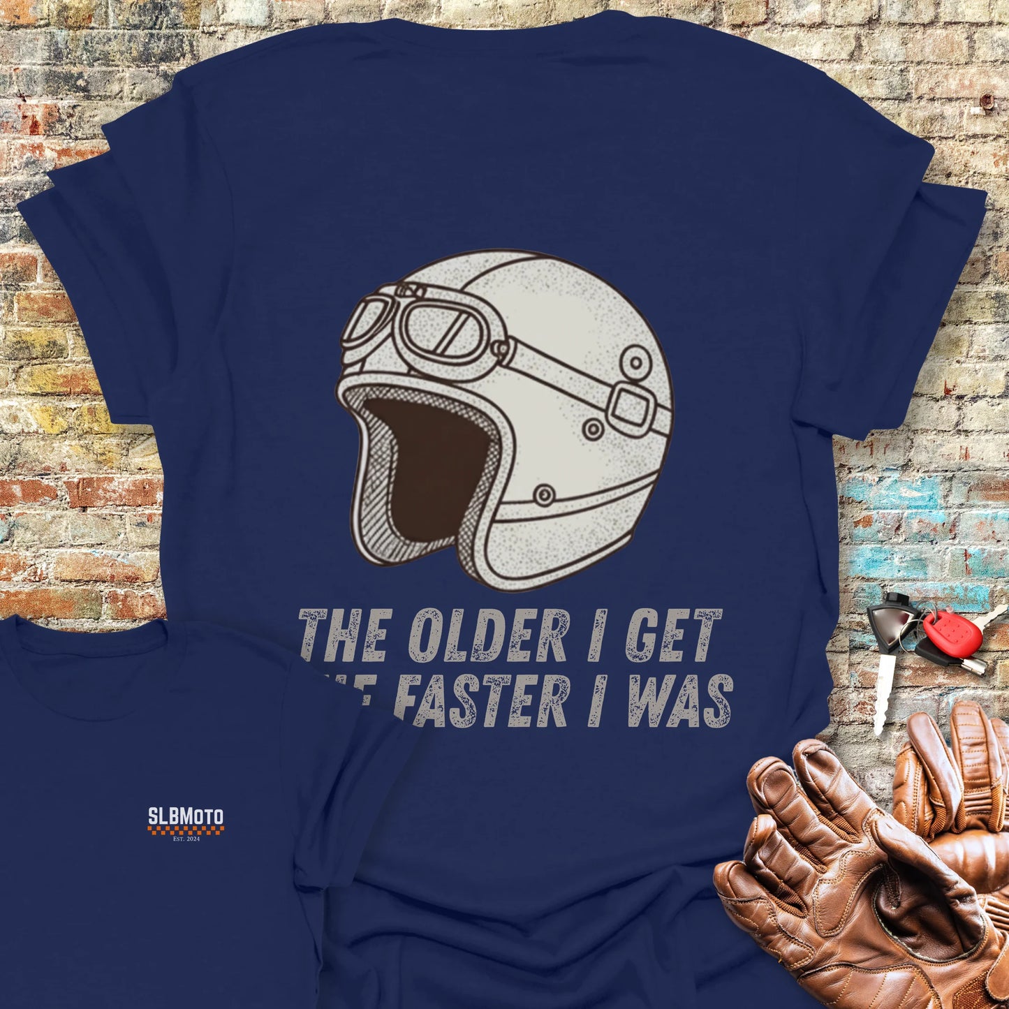 The Older I Get Back Print T-Shirt - Navy
