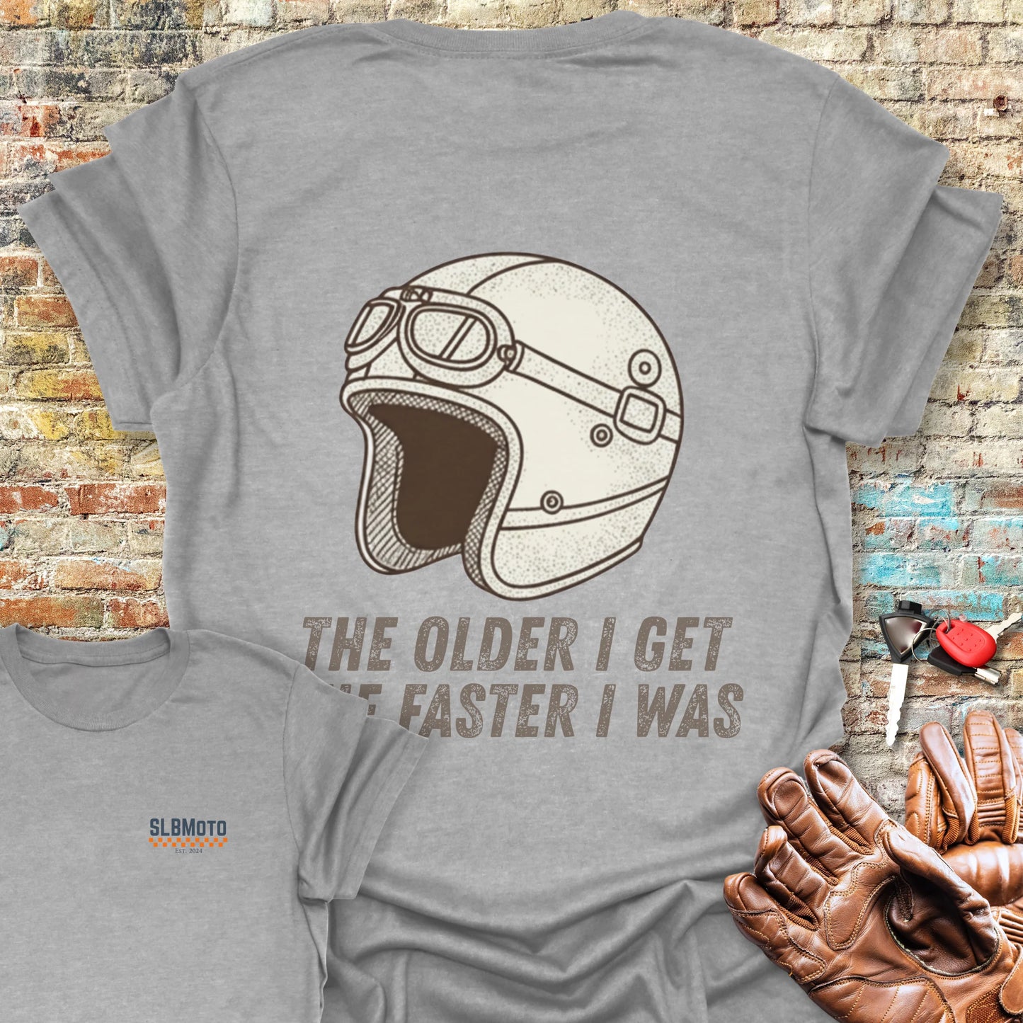 The Older I Get Back Print T-Shirt - Sport Grey