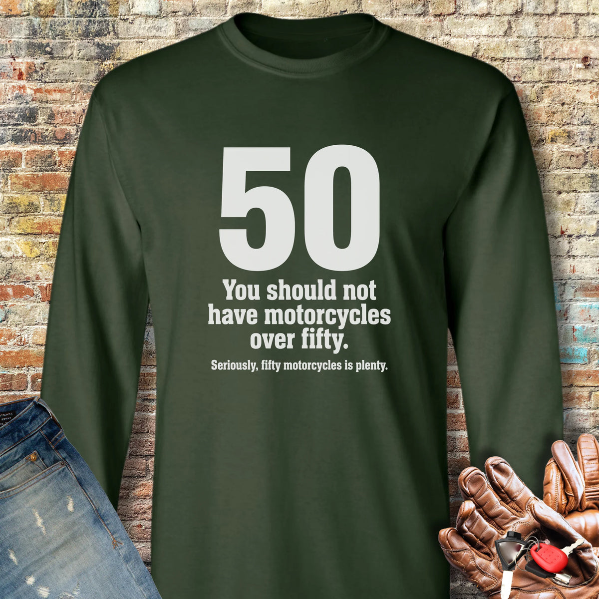 The Rule Of Fifty Long Sleeve T-Shirt - Forest Green