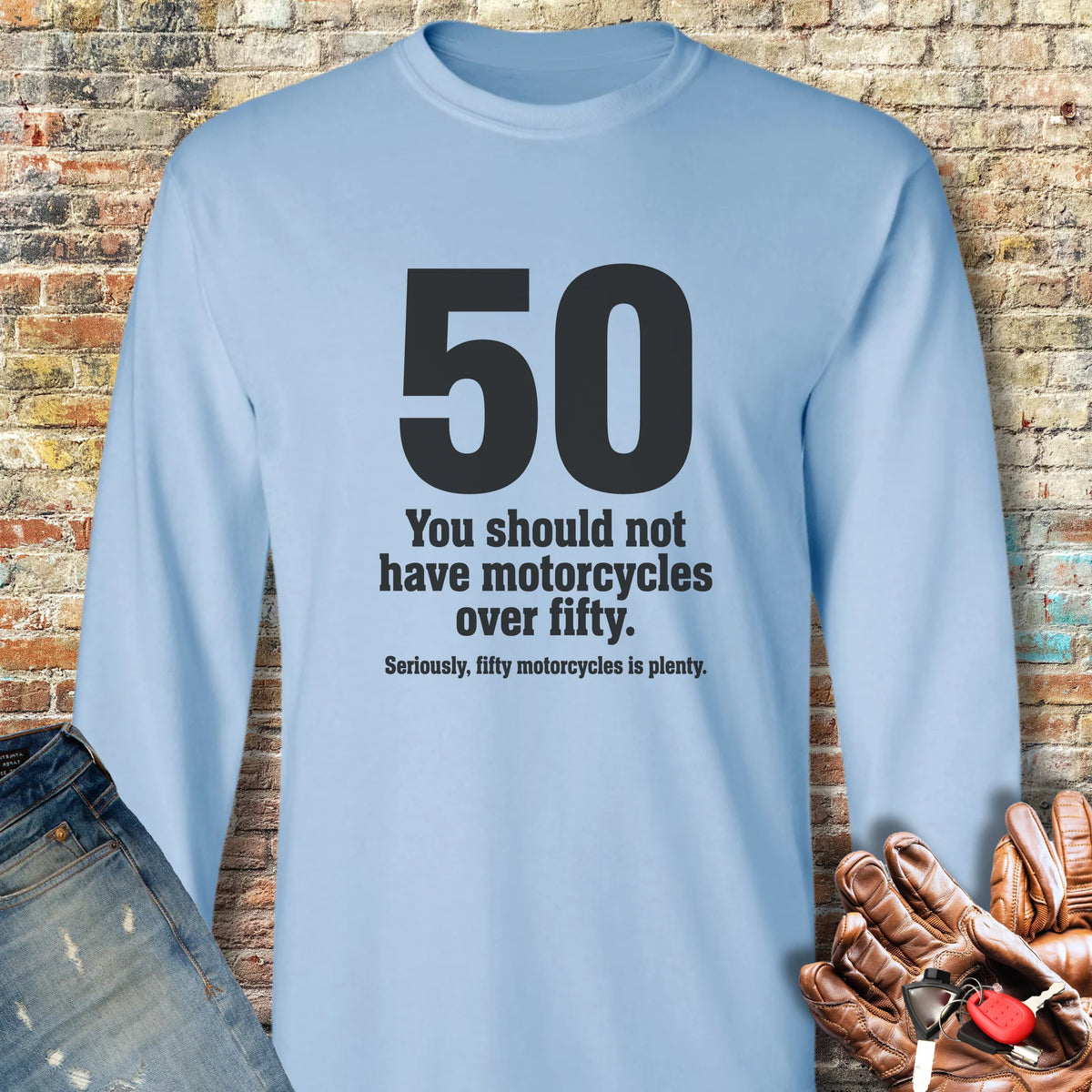 The Rule Of Fifty Long Sleeve T-Shirt - Light Blue