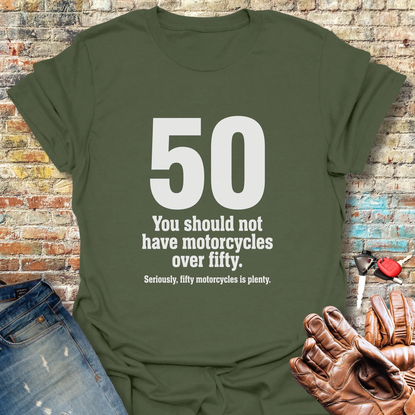The Rule Of Fifty T-Shirt - Military Green