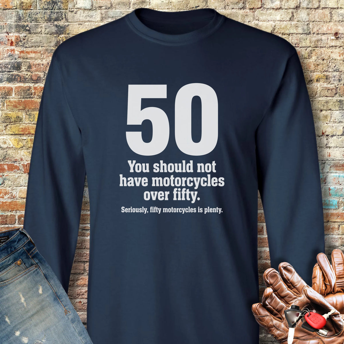 The Rule Of Fifty Long Sleeve T-Shirt - Navy
