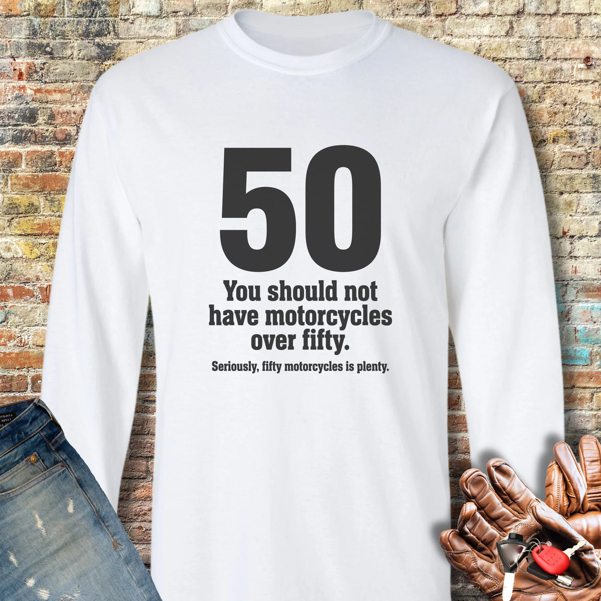 The Rule Of Fifty Long Sleeve T-Shirt - White