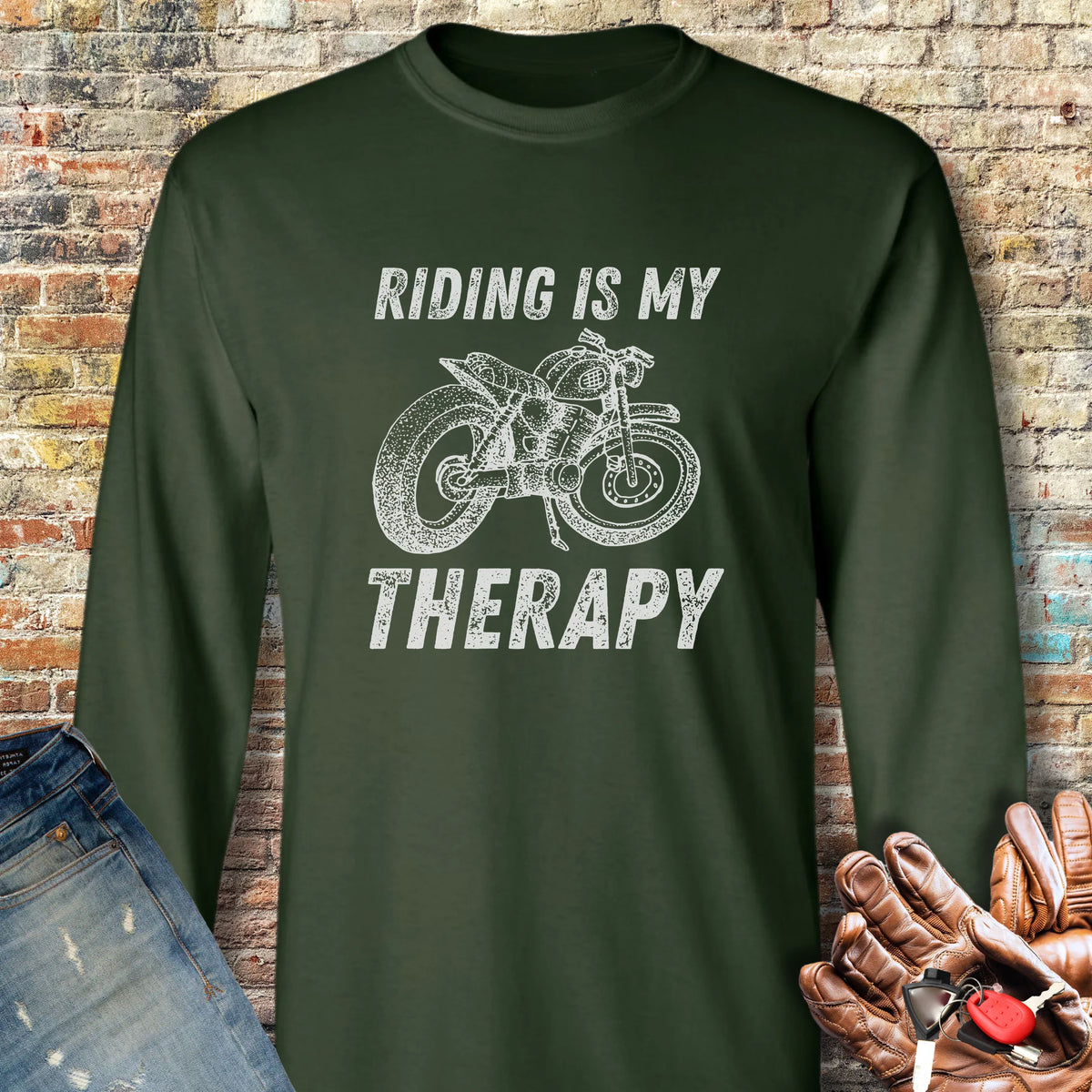 Therapy Long Sleeve T-Shirt - Forest Green