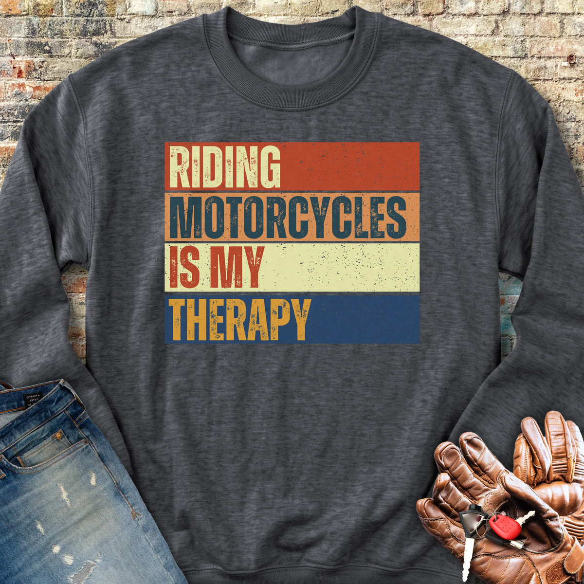 Therapy (Block) Sweatshirt - Dark Heather