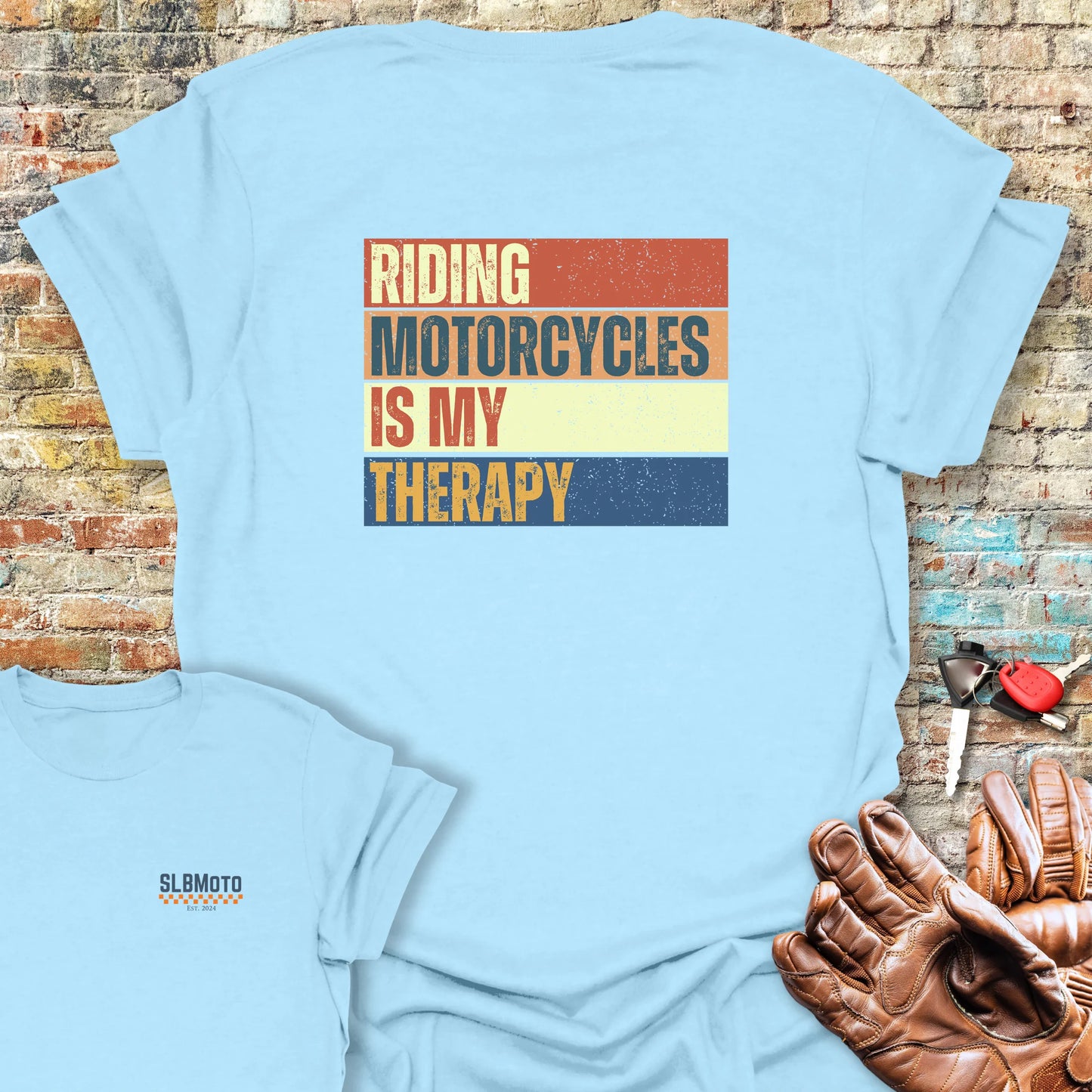 Therapy (Block) Back Print T-Shirt - Light Blue