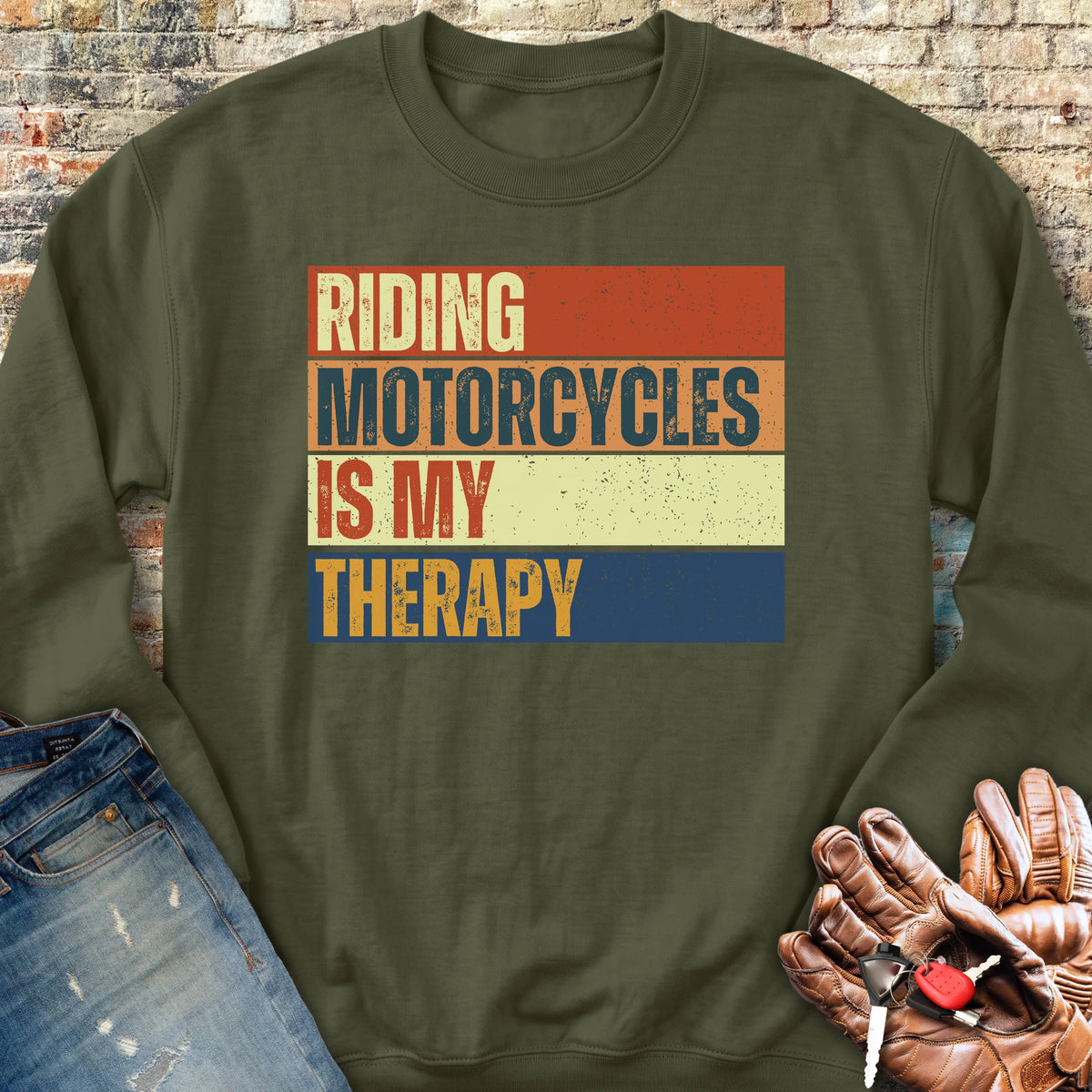 Therapy (Block) Sweatshirt - Military Green