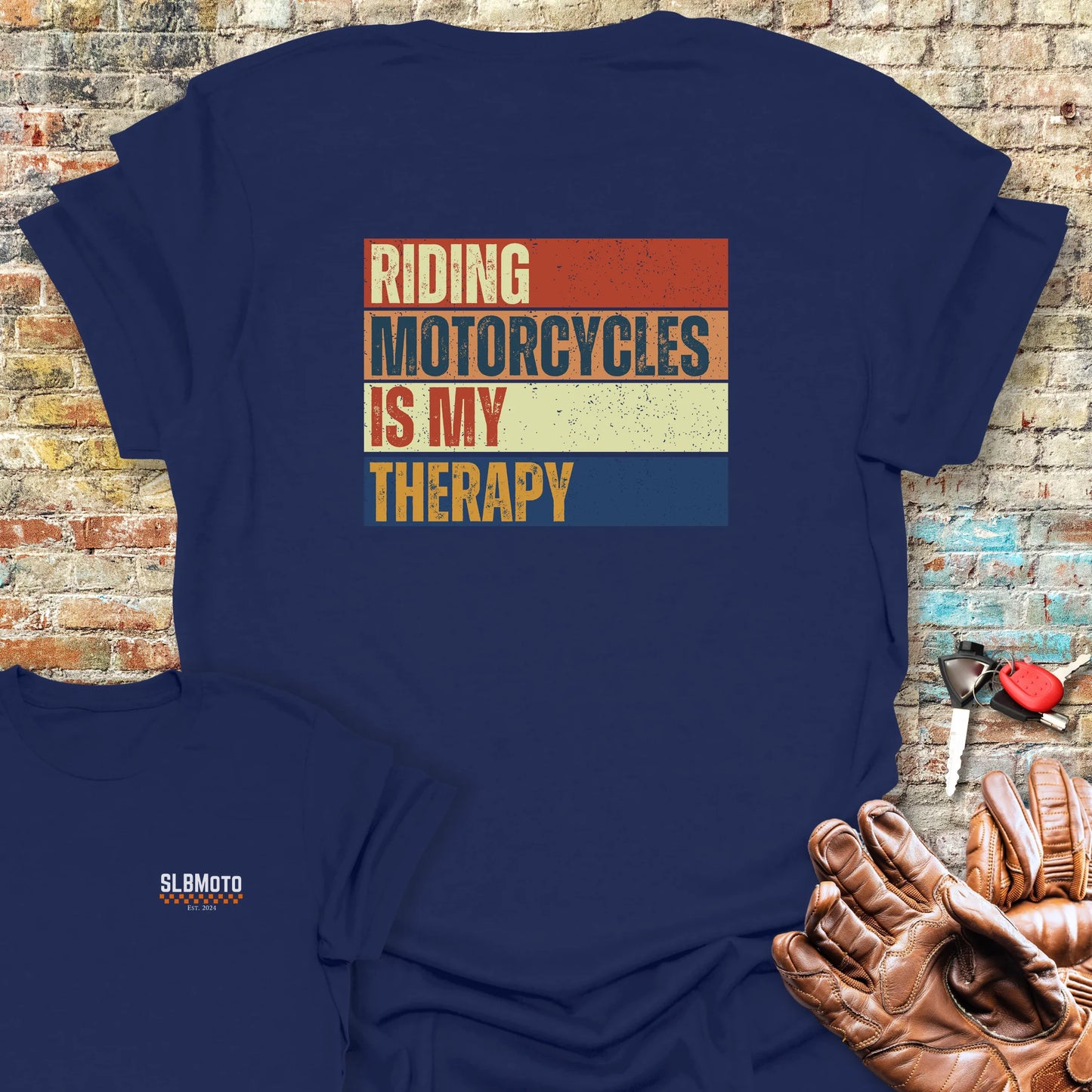Therapy (Block) Back Print T-Shirt - Navy
