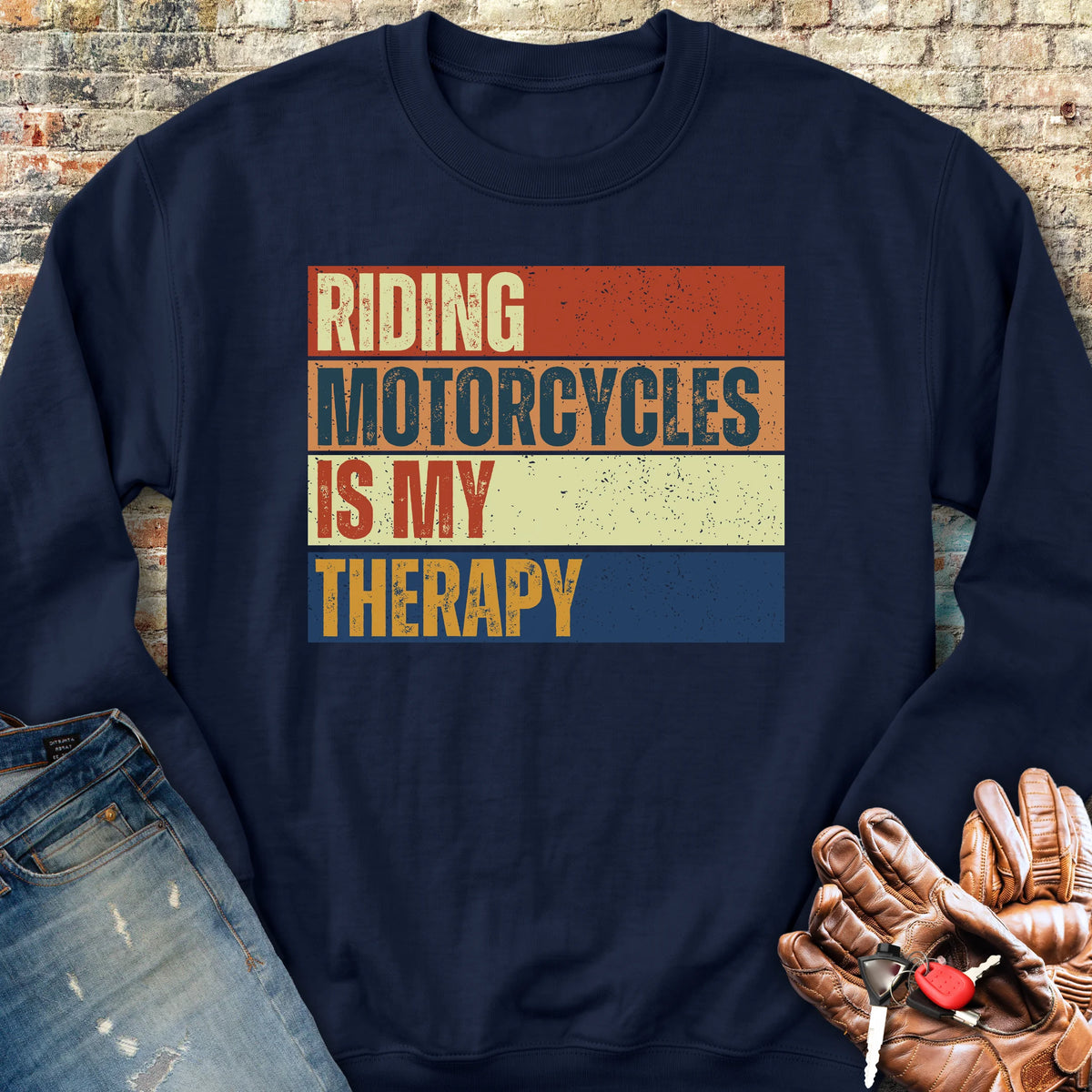 Therapy (Block) Sweatshirt - Navy