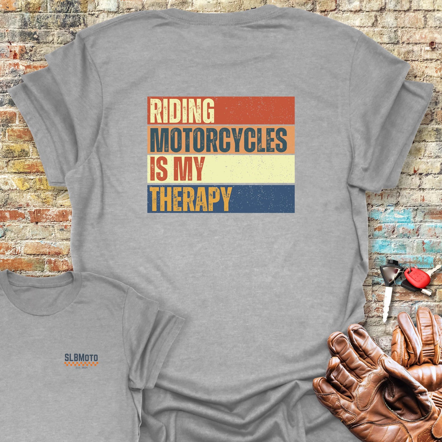 Therapy (Block) Back Print T-Shirt - Sport Grey