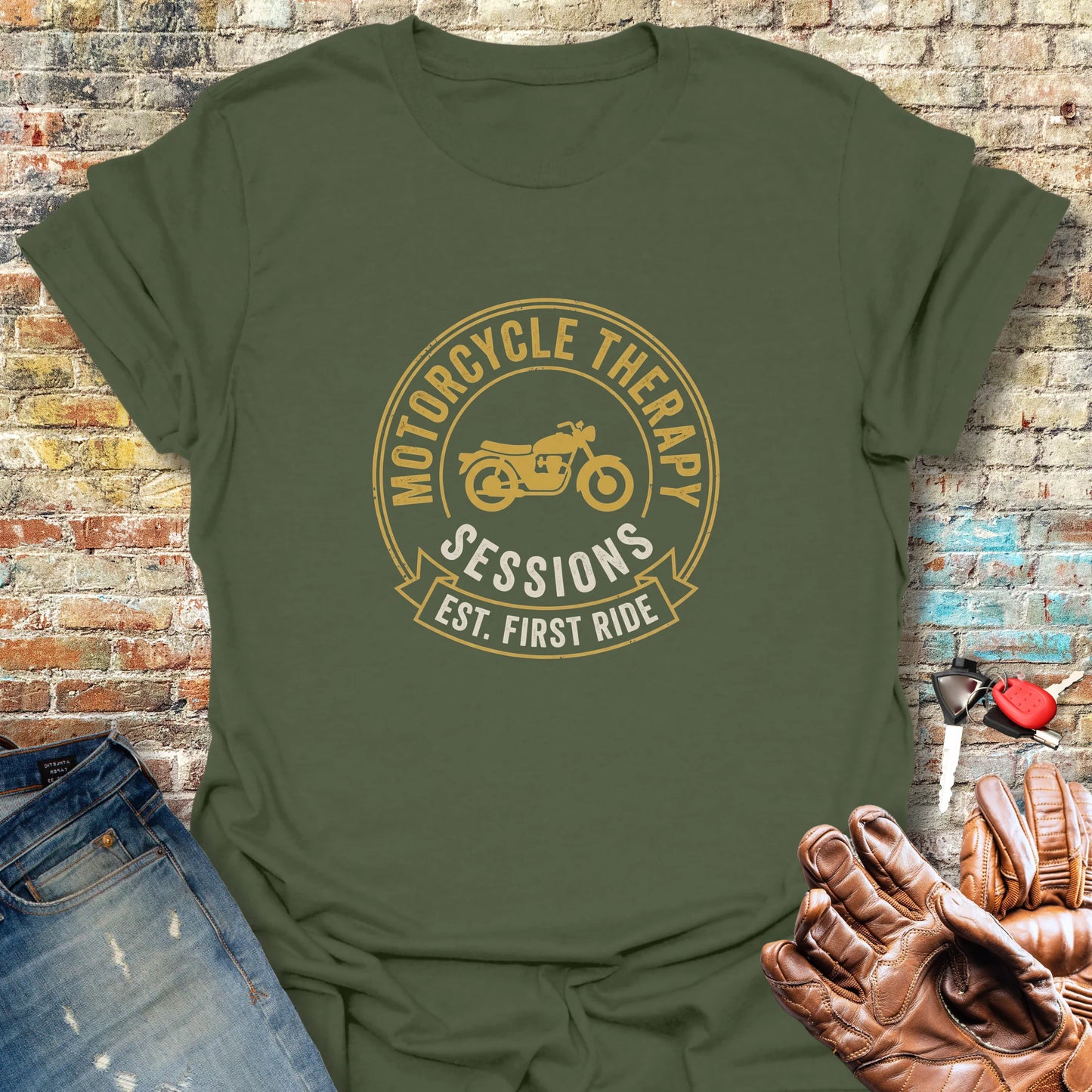 Therapy Sessions T-Shirt - Military Green