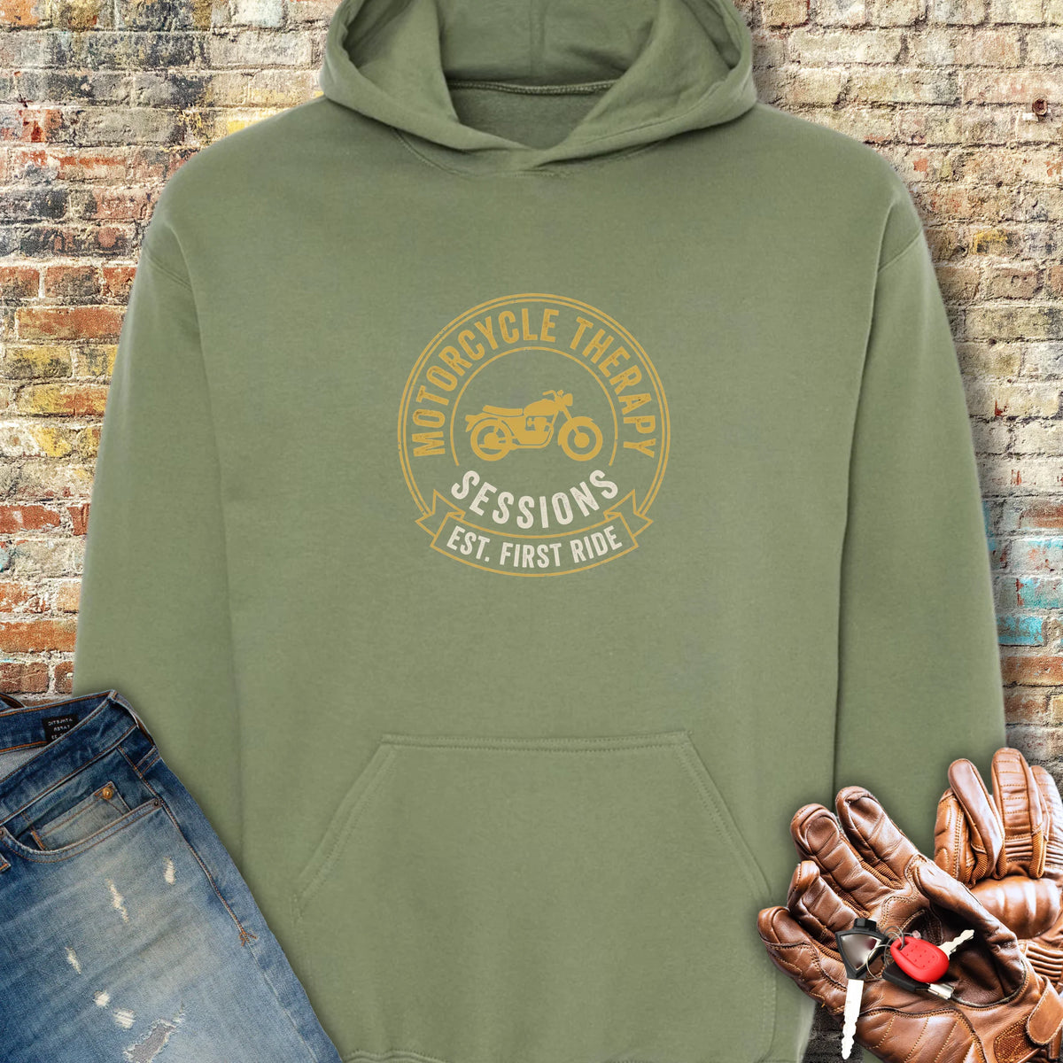 Therapy Sessions Hoodie - Military Green