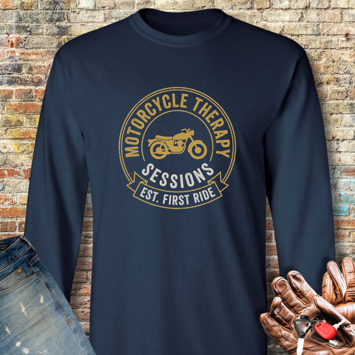Therapy Sessions Long Sleeve T-Shirt - Navy