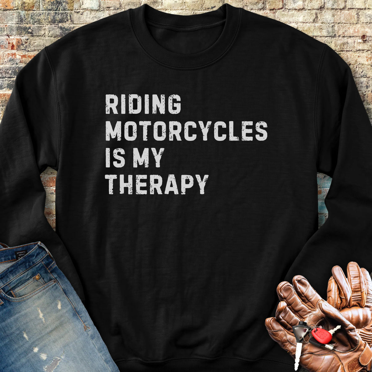 Therapy (Text) Sweatshirt - Black