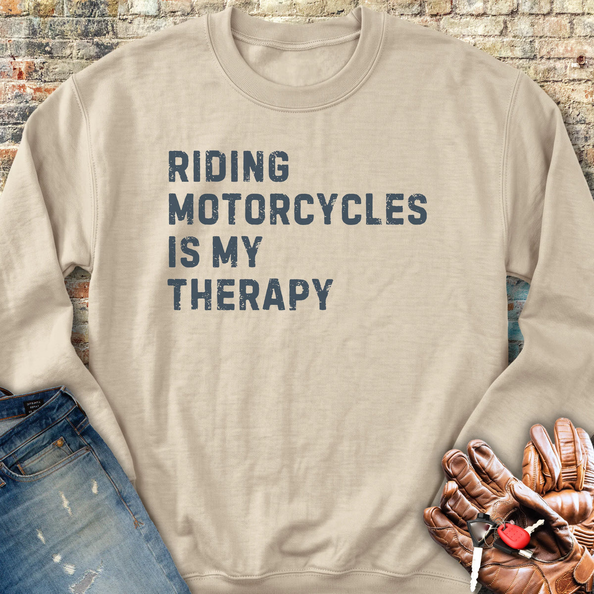 Therapy (Text) Sweatshirt - Sand