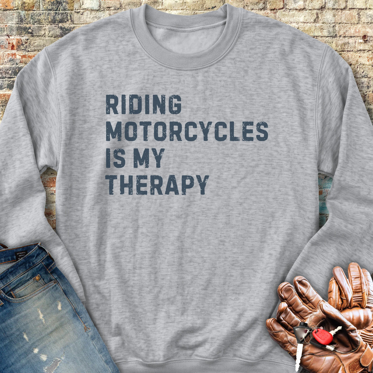 Therapy (Text) Sweatshirt - Sport Grey