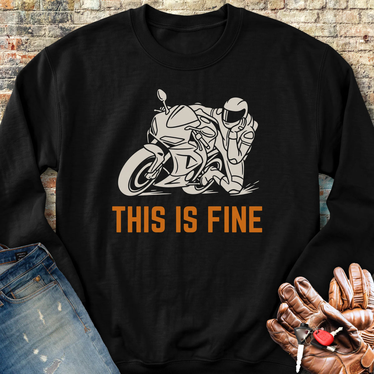 This Is Fine Sweatshirt - Black