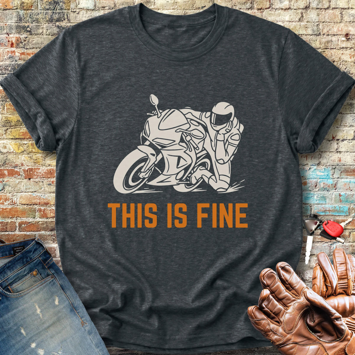 This Is Fine Classic T-Shirt - Dark Heather
