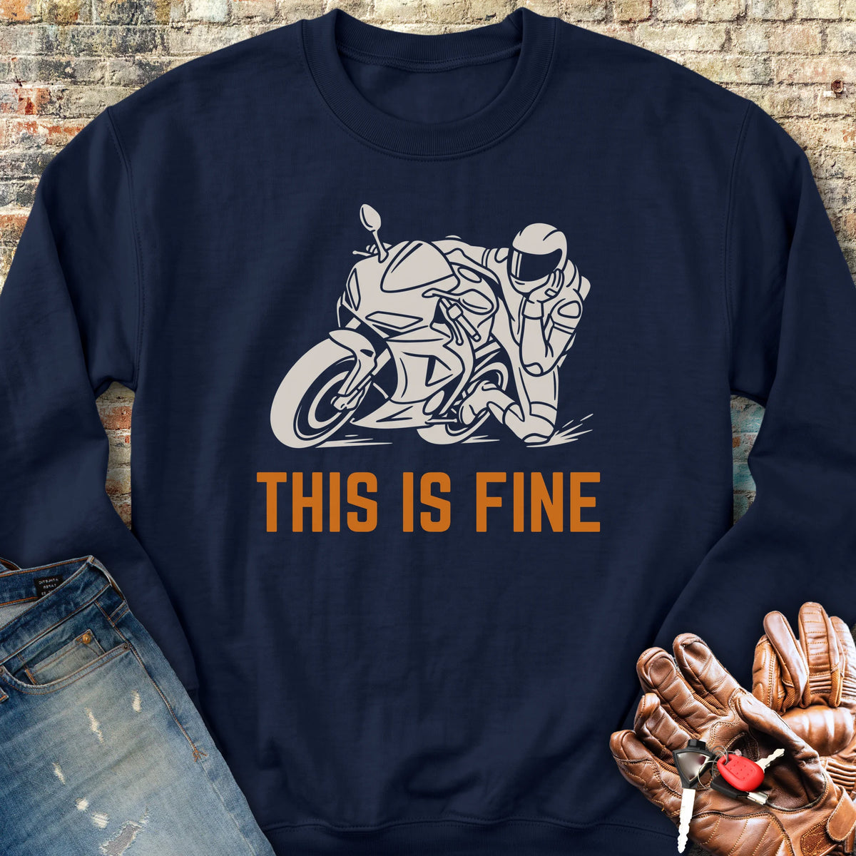 This Is Fine Sweatshirt - Navy