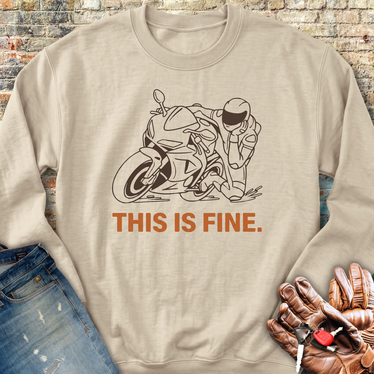 This Is Fine Sweatshirt - Sand