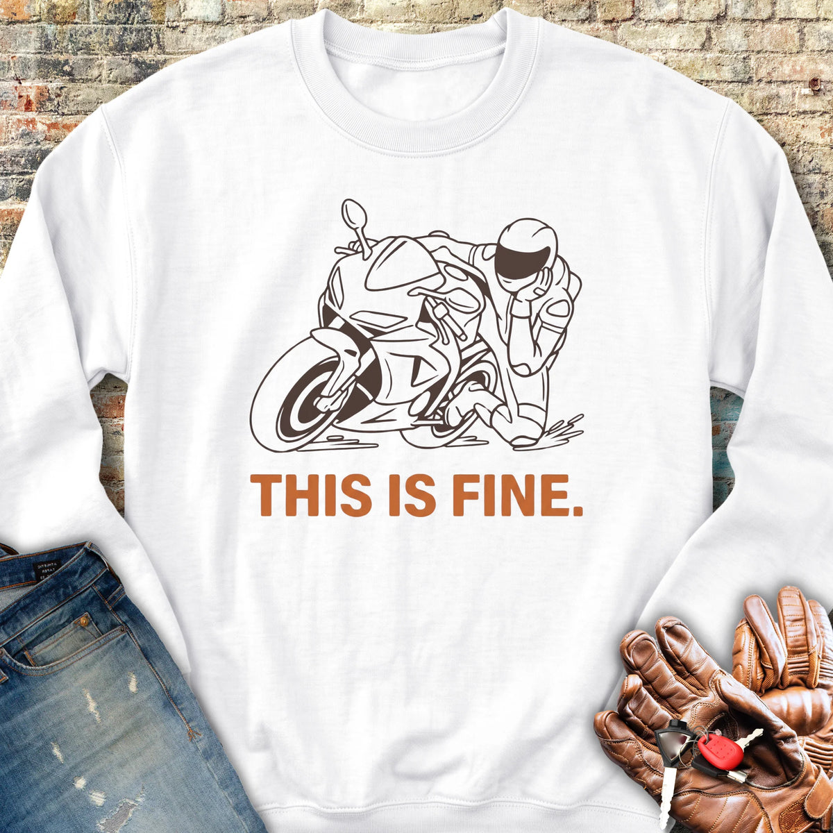 This Is Fine Sweatshirt - White
