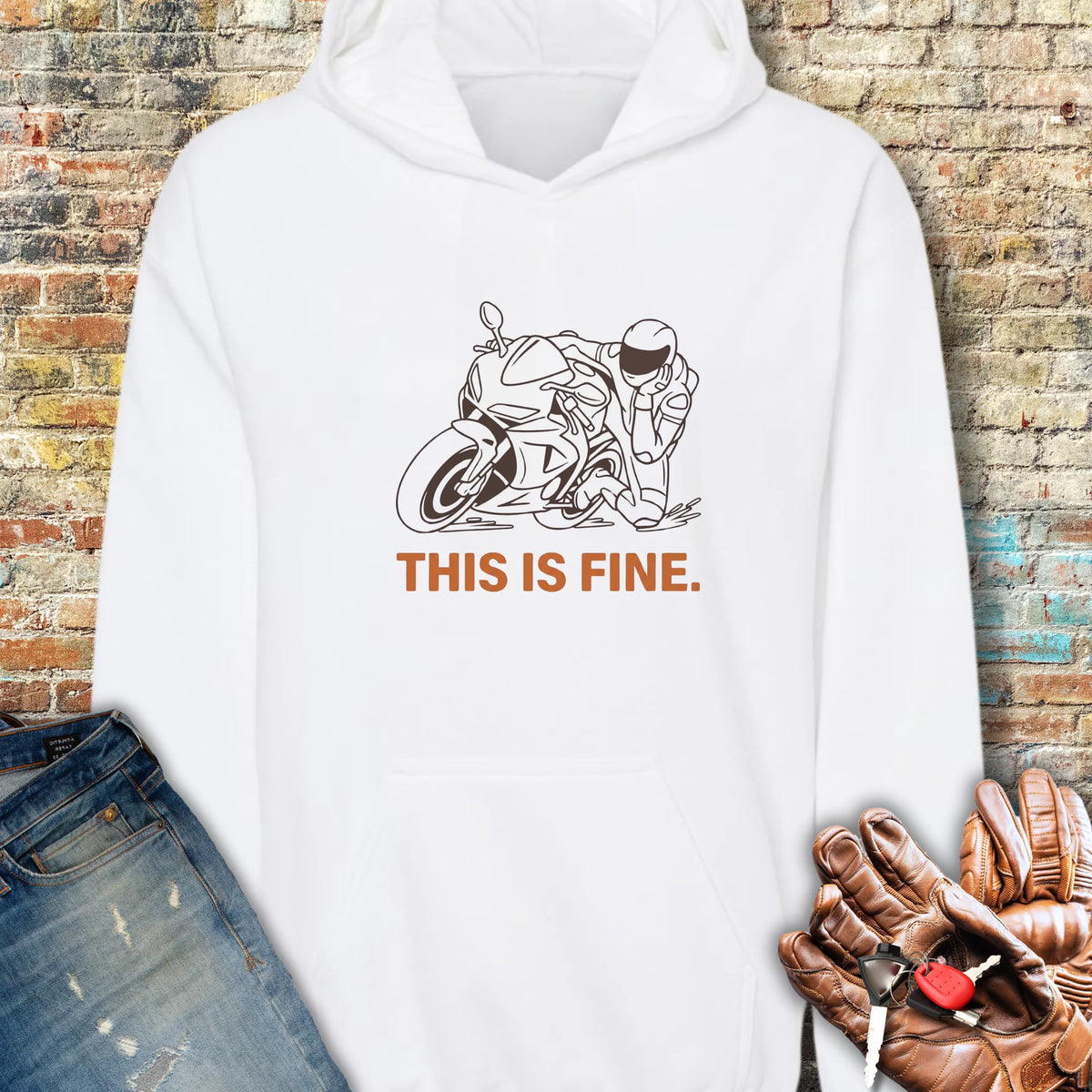 This Is Fine Hoodie - White