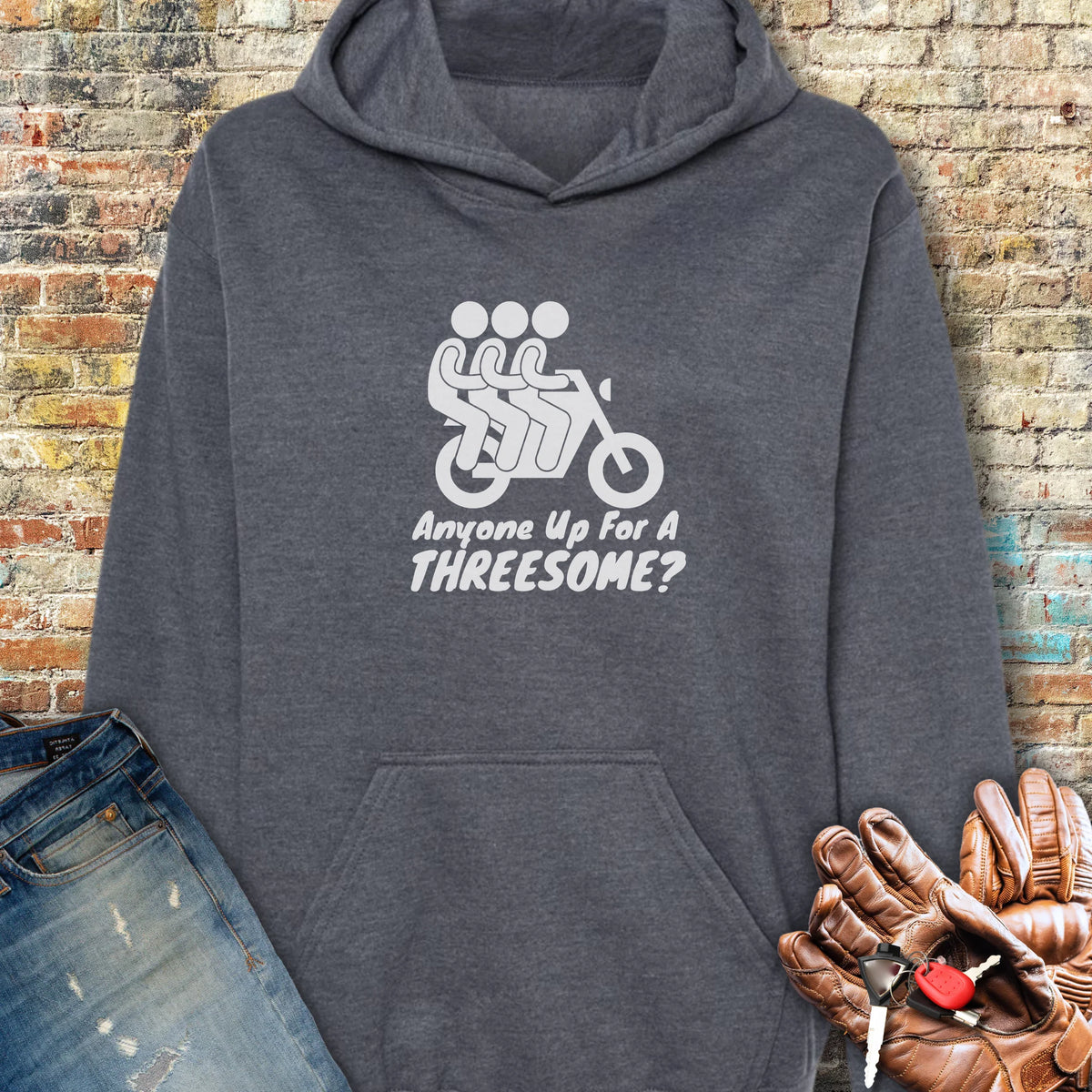 Threesome Hoodie - Dark Heather
