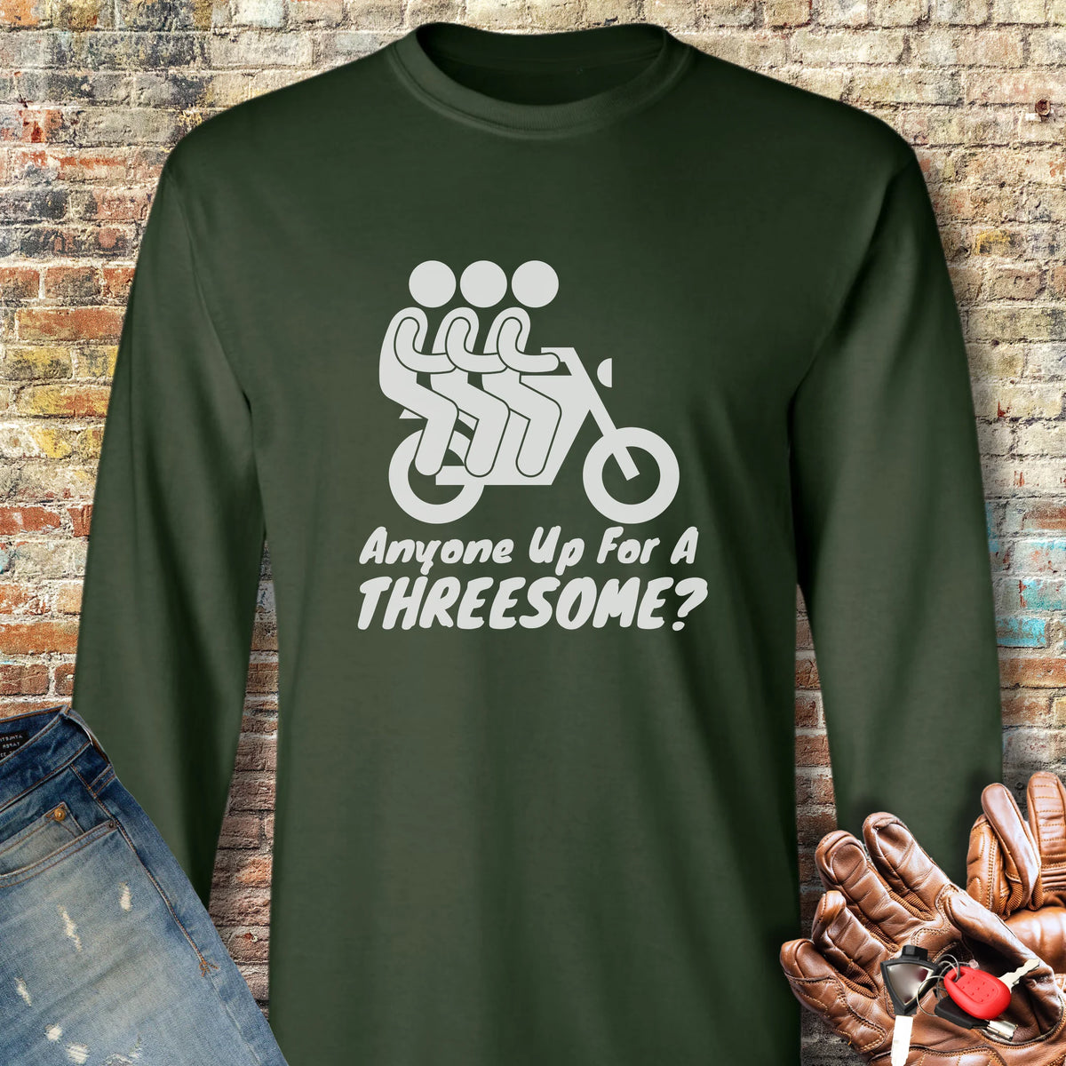 Threesome Long Sleeve T-Shirt - Forest Green