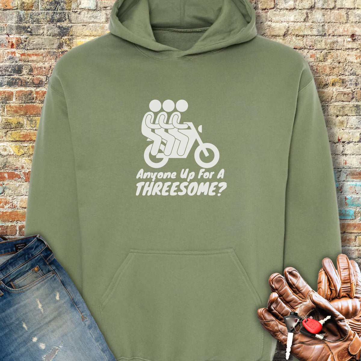 Threesome Hoodie - Military Green