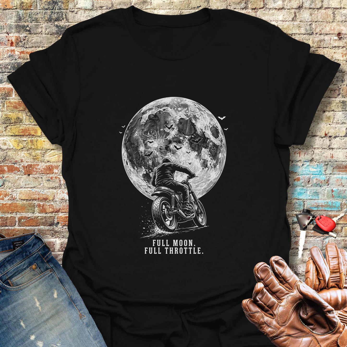 Throttle to the Moon T-Shirt - Black