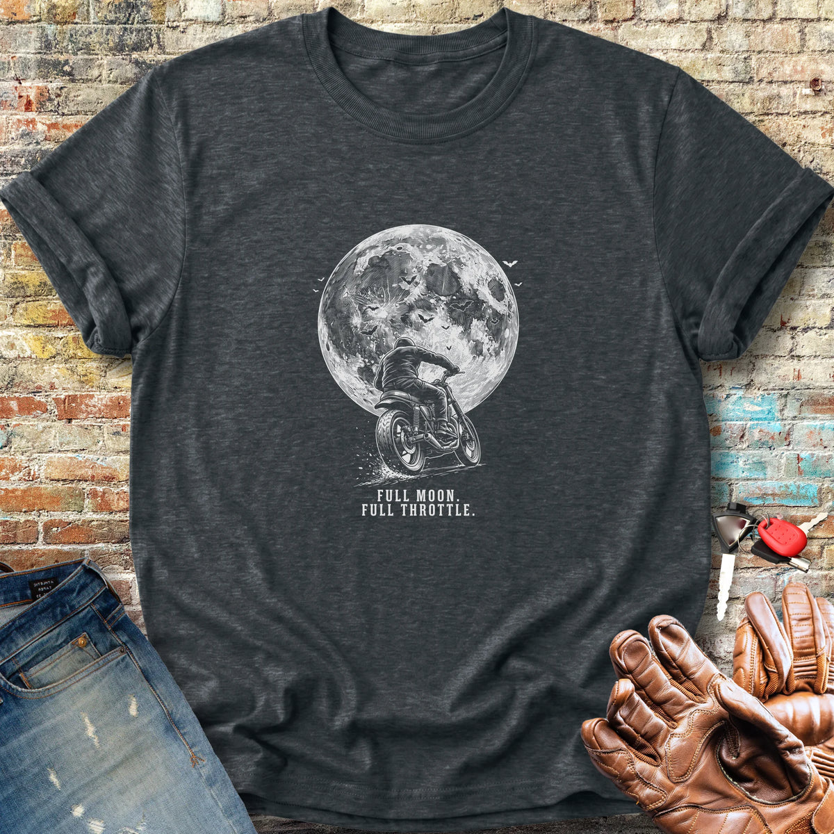 Throttle to the Moon Classic T-Shirt - Dark Heather