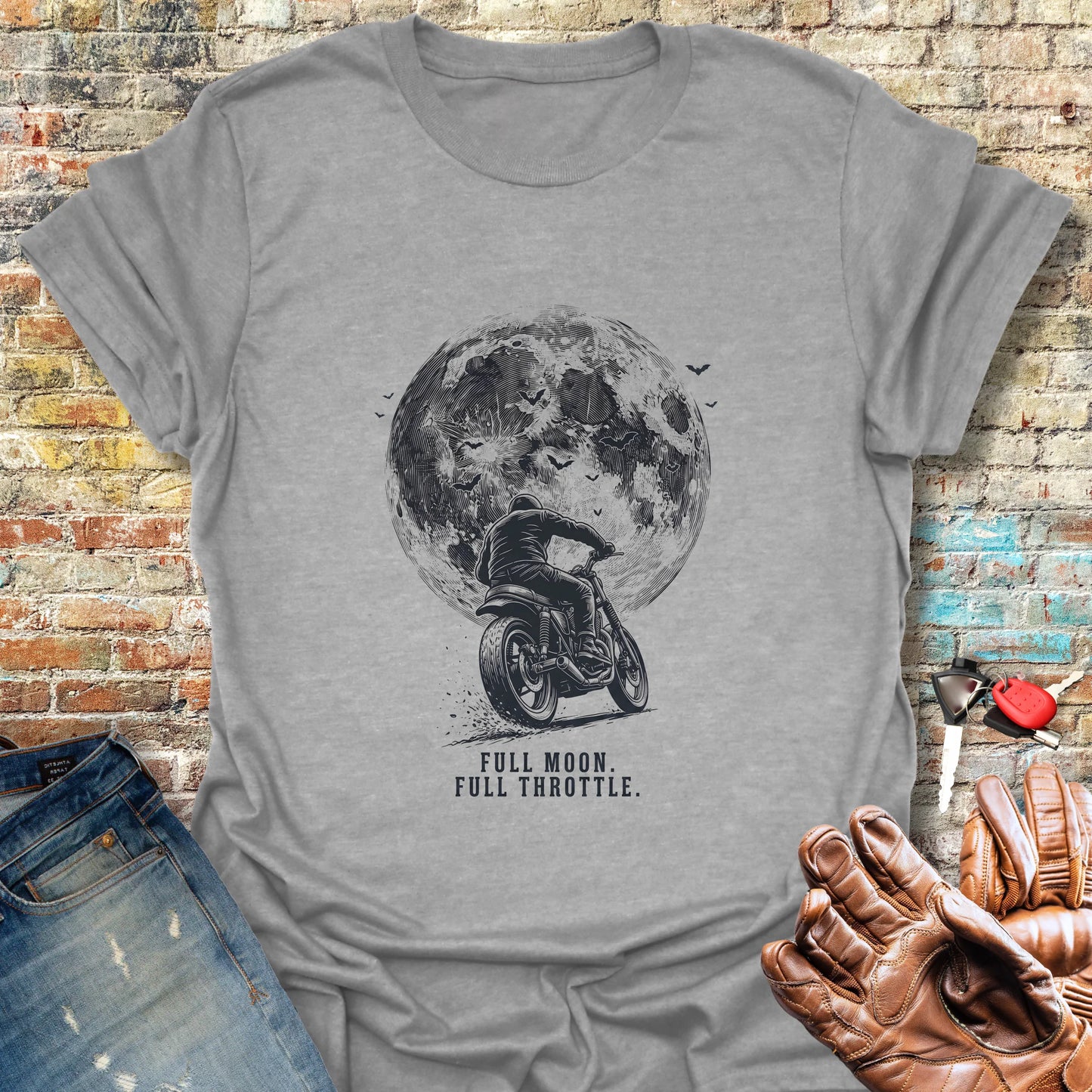 Throttle to the Moon T-Shirt - Sport Grey
