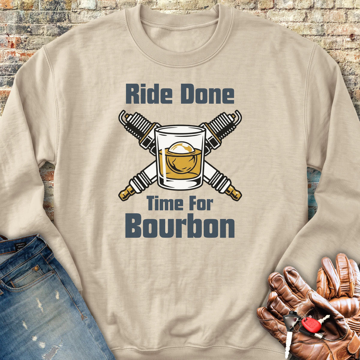 Time For Bourbon Sweatshirt - Sand