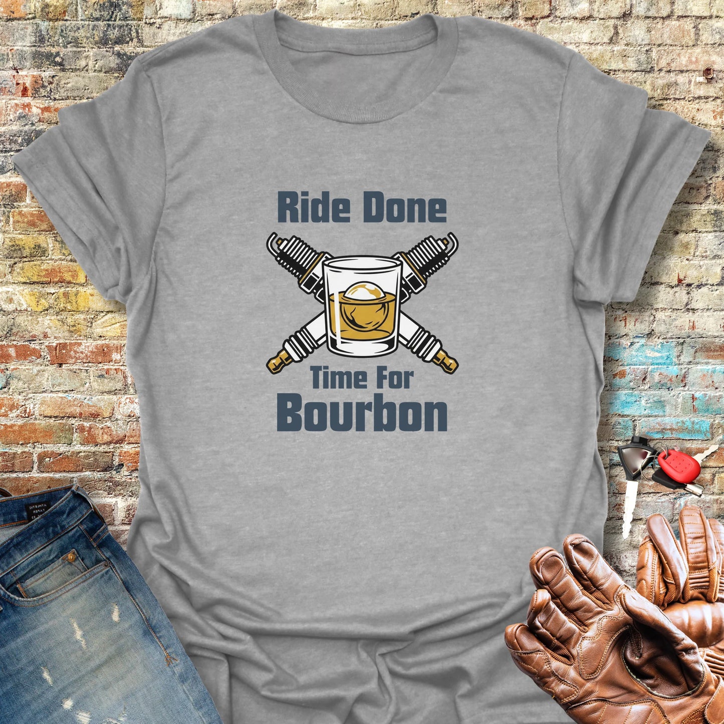 Time For Bourbon T-Shirt - Sport Grey