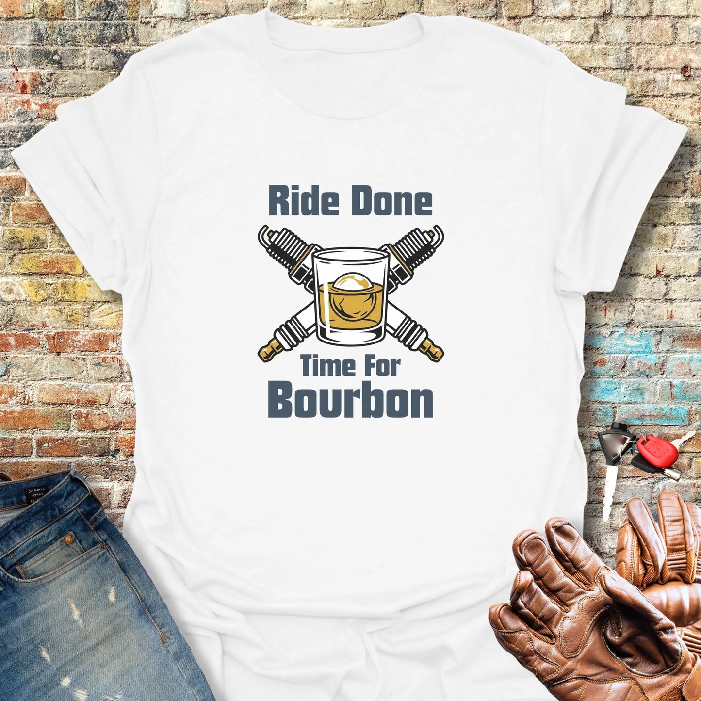Time For Bourbon T-Shirt - White