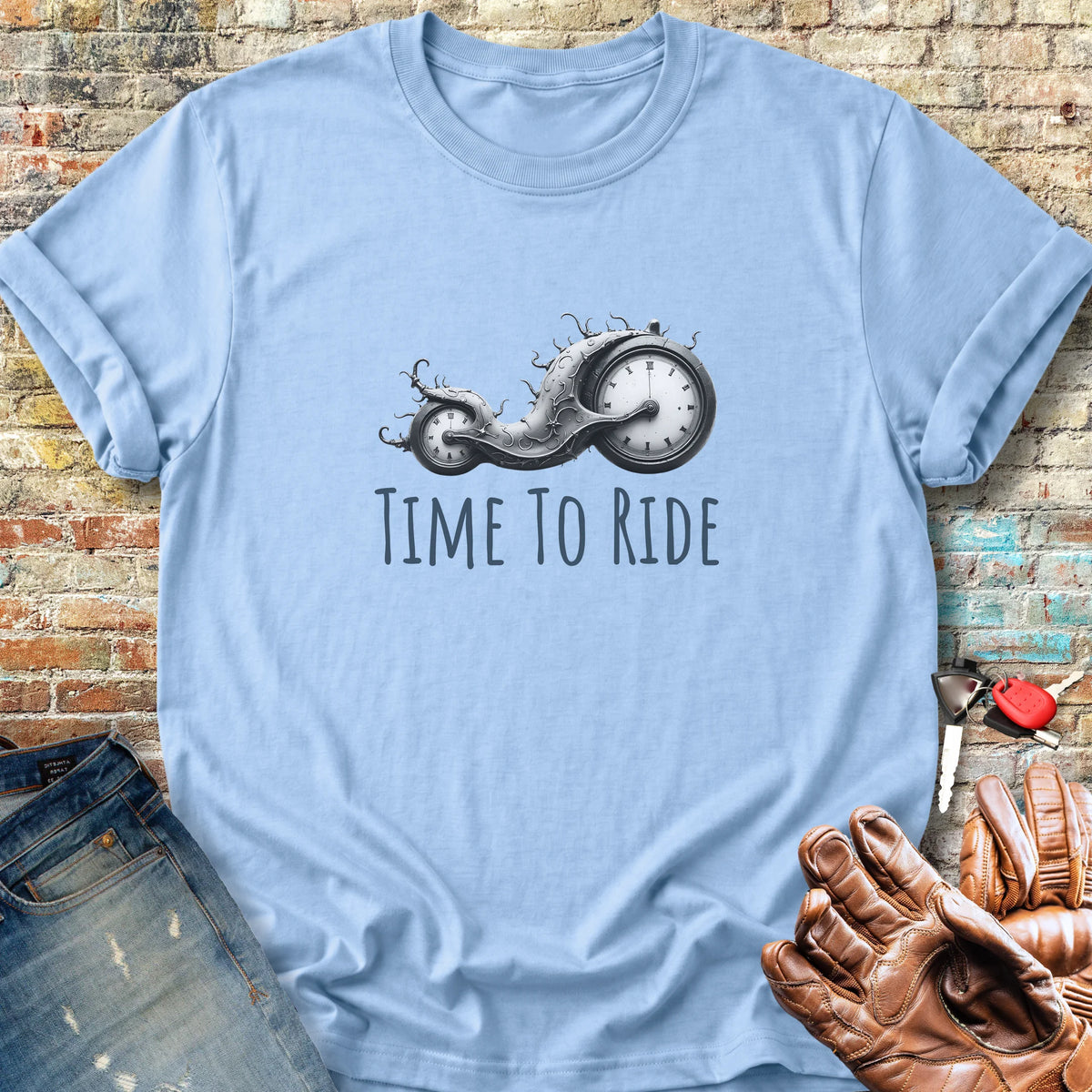 Time To Ride Classic T-Shirt - Light Blue