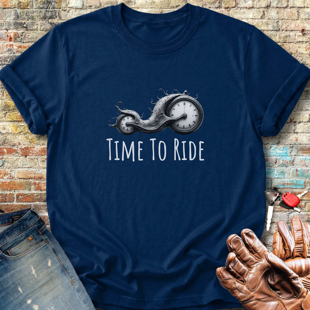 Time To Ride Classic T-Shirt - Navy