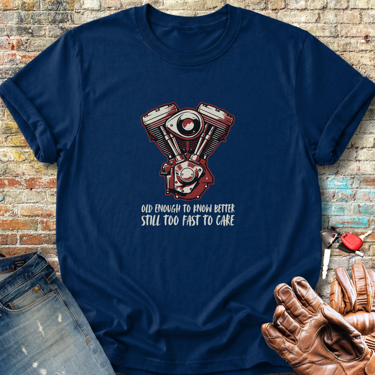 Too Fast To Care Classic T-Shirt - Navy
